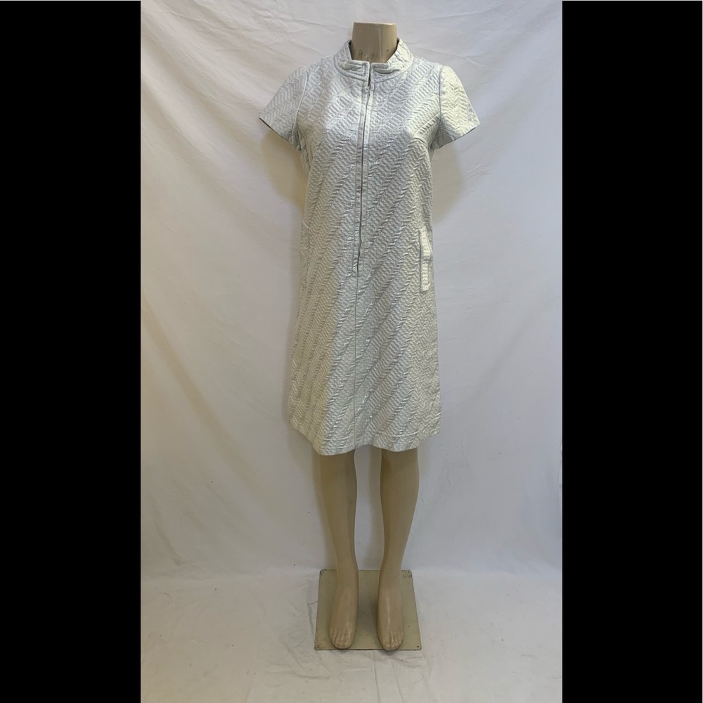 VTG Gale Mitchell Size Unknown Short Sleeve Full Zip Shift Dress